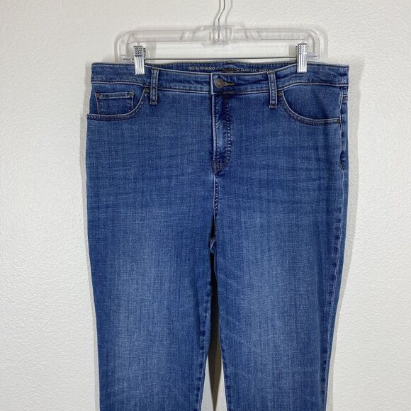 Chioc's So Slimming Girlfriend Slim Leg Ankle Jeans Size 14R / 2.5R Embroidered - Picture 2 of 13